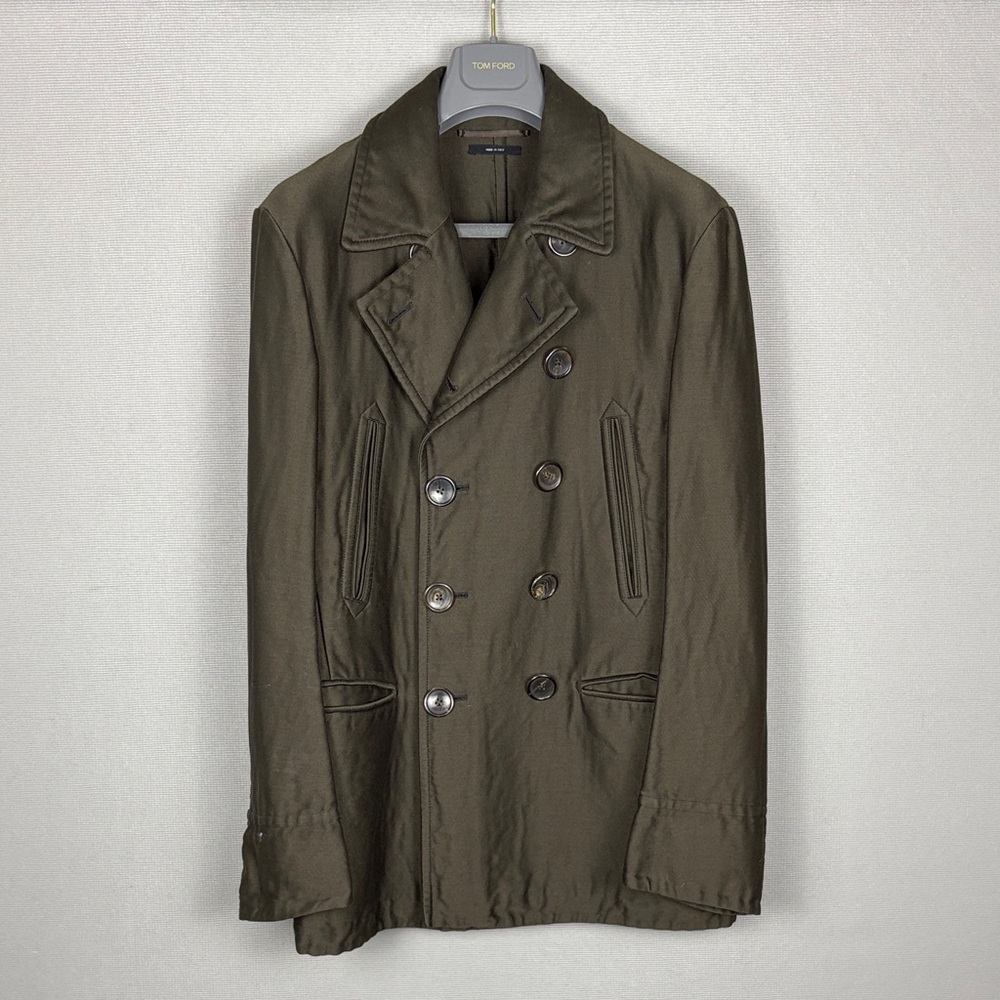 Tom Ford Double Breasted Brown Cotton Coat - Size 48R